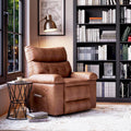 Oversized Recliner Chair with Heating & Massage, XL Faux Leather Nursery Rocking Chairs for Adults with Cup Holder and Side Pockets, Swivel Chair for Living Room, Bedroom Retro
