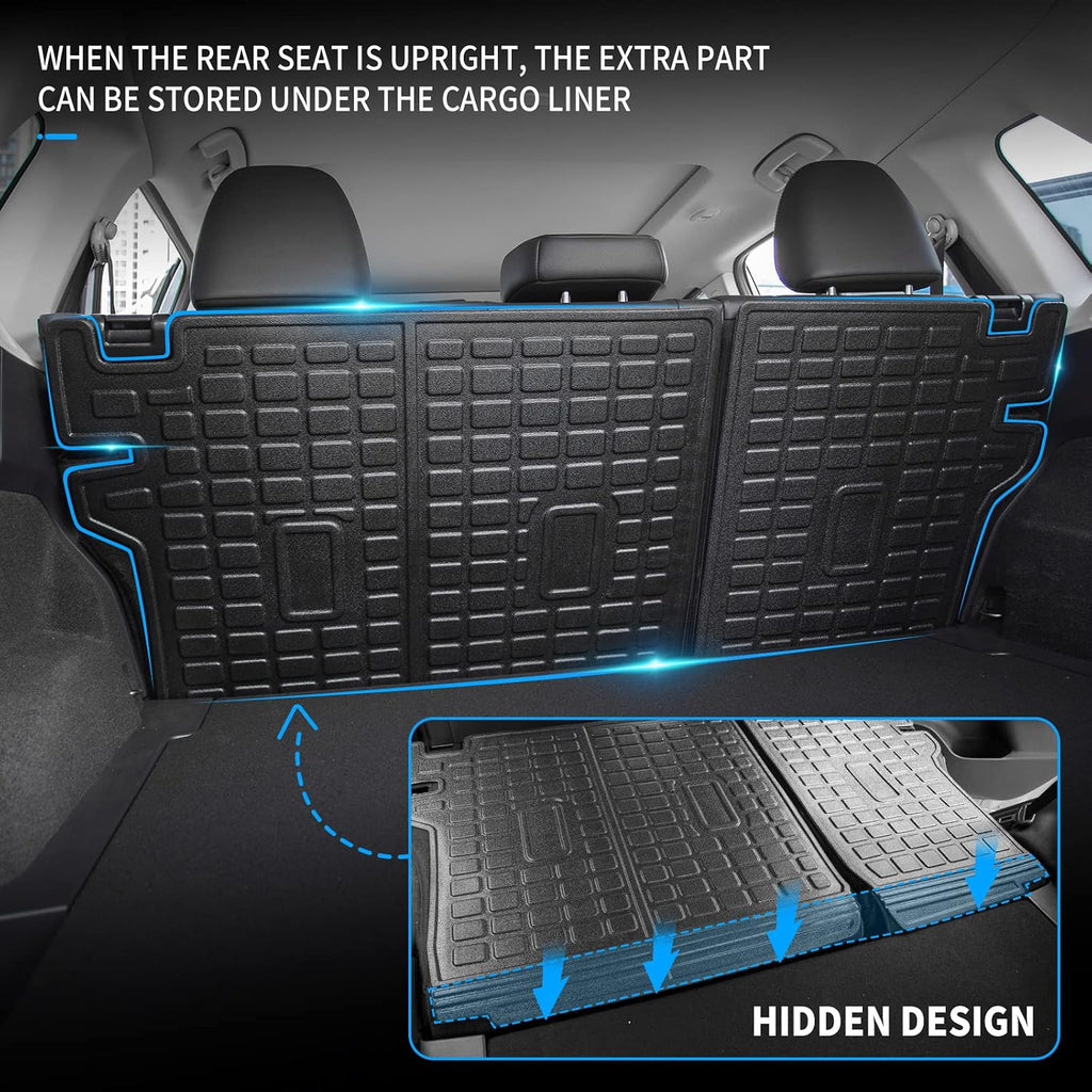 Bomely Floor Mats Compatible with 2021-2025 2026 Nissan Rogue Trunk Mat Cargo Liner TPE All Weather Back Seat Cover Protector 2024 Rogue Accessories (Rear Trunk Mat+Backrest Mats+Floor Mats)