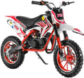 49cc 2-Stroke Kids Dirt Bike, Gas Power Motocross, Off Road Mini Motorcycle, Pocket Motorbike with Front Rear Disc Brakes, Racing Max Speed 30KM/H (Red)