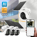 Defender Solar Powered Security Camera | 4K/8MP AI Everwatch PTZ | Wireless Outdoor Camera | Night Vision | AI Tracking Camera | Two-Way Talk | Motion Sensor | IP65 Rated | No Monthly Fees | Pack of 3