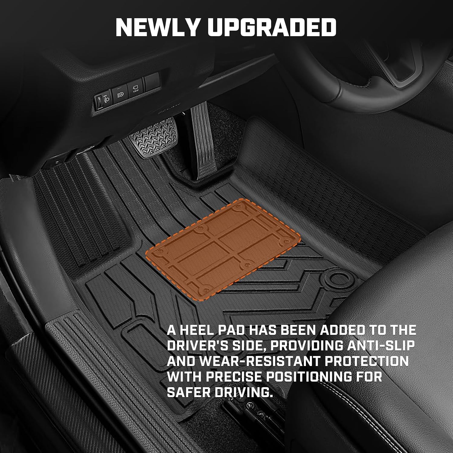 Mixsuper Floor Mat & Cargo Liner for Toyota RAV4 Hybrid 2026 (Not for Phev)(Not for Cargo Area with subwoofer),All Weather TPE RAV4 Accessories Full Set Car Mats with Door Sill Guards,Anti-Slip Black