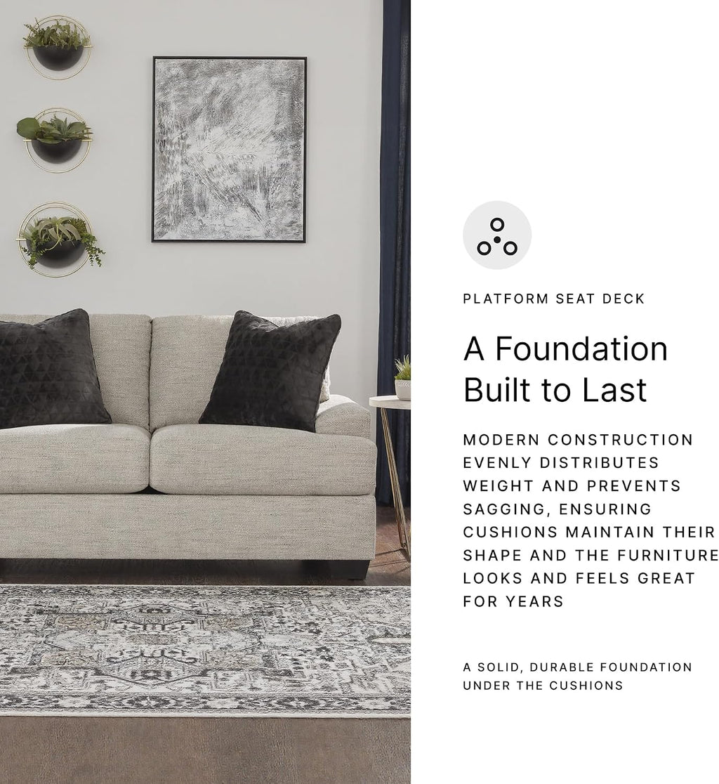 Signature Design by Ashley Vayda Contemporary Loveseat for Living Room, Beige