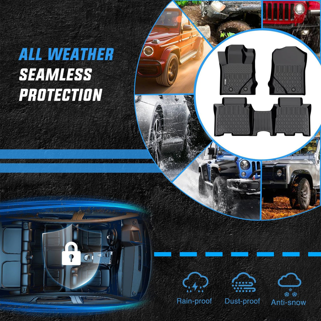 Nilight TPE Floor Mats for Ford Bronco 4 Door 2021 2022 2023 2024 2025 2026,All Weather Custom Fit Heavy Duty Floor Liners