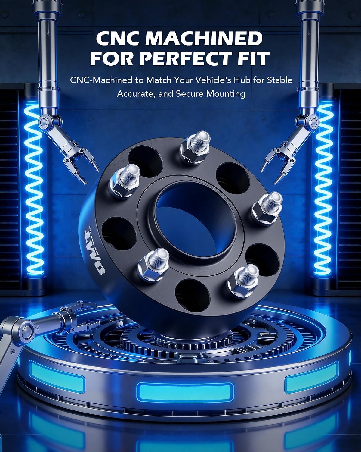 Orion Motor Tech 5x5 Wheel Spacers Compatible with Jeep Wrangler JK Grand Cherokee Commander, 1.5' Wheel Spacers with 1/2x20 Studs, 5x127 71.5 mm Hub Centric Wheel Spacer Kit, Set of 4, Black