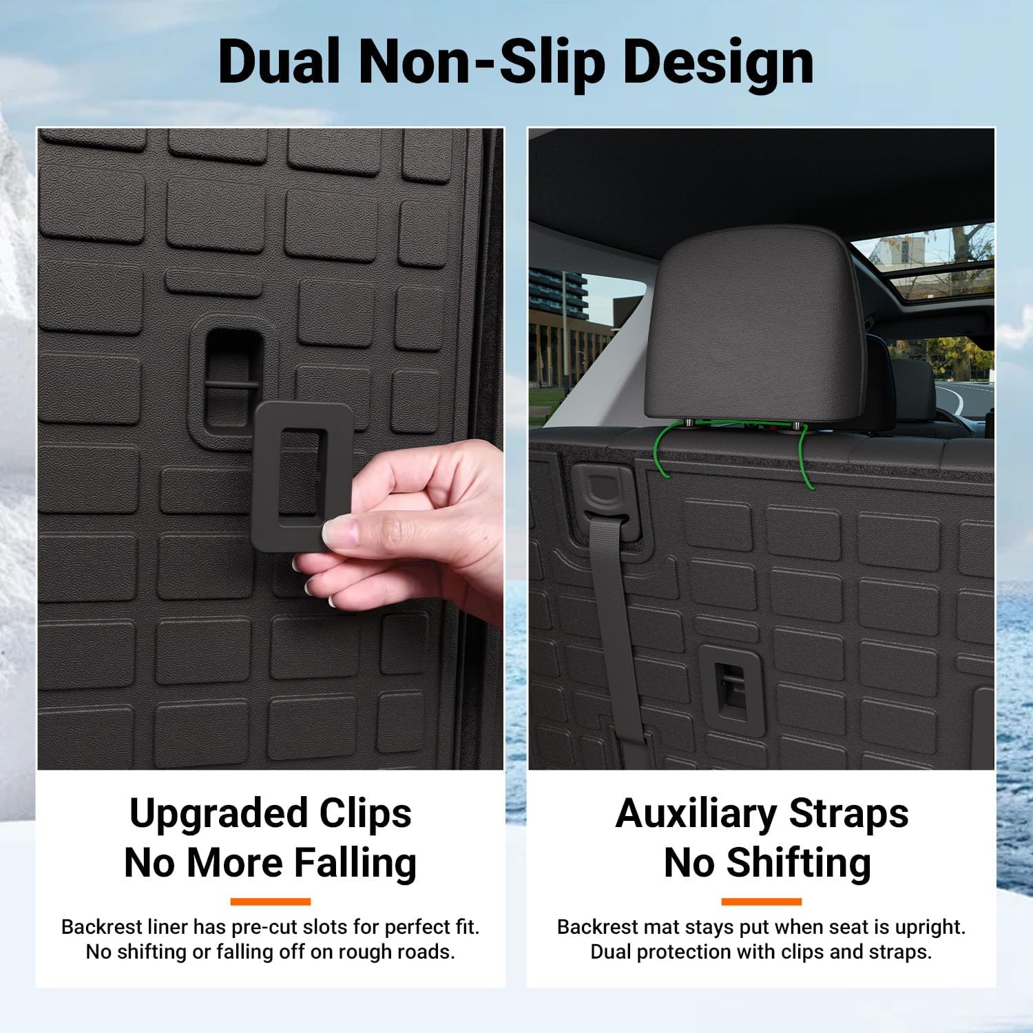 powoq Floor Mat Compatible with 2023-2026 Honda Pilot Cargo Mat Floor Liner Cargo Trunk Liner TPE Replacement for 2023-2026 Honda Pilot Accessories (Trunk Mat with Backrest Mat+Floor Mats)