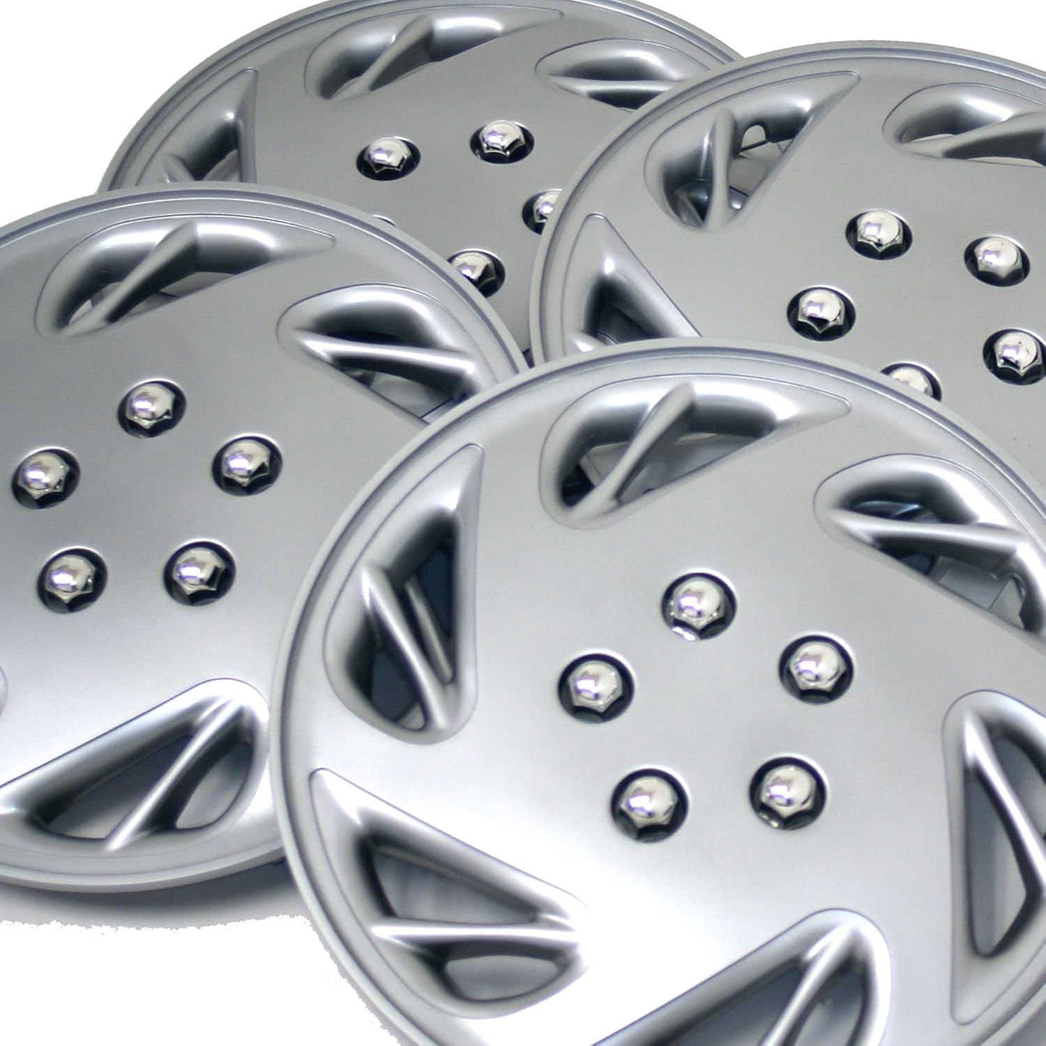 Pack of 4 Hubcaps | Size 15-Inches | Wheel Covers | Style 9054 | Snap-On (Pop-On) Type Hub-caps (Not Fits Bolt-On Type) | Wheel Skin Cover WC5-15-9054-S