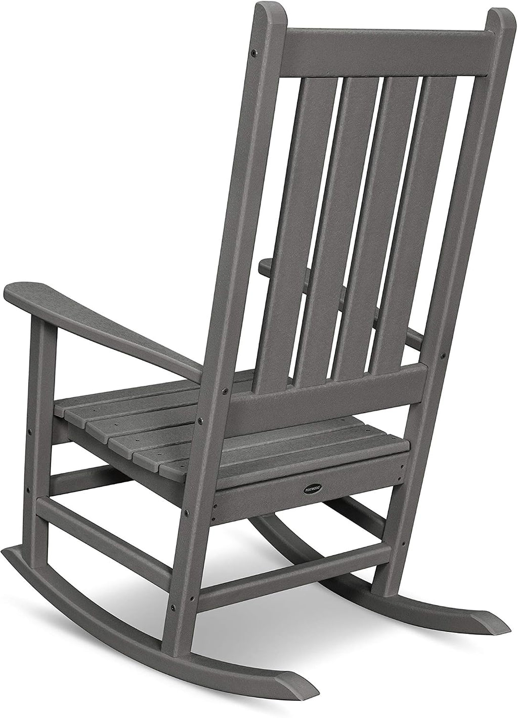Polywood Vineyard Porch Rocking Chair, HDPE Outdoor Rocker, Patio Furniture, Black, Made in USA