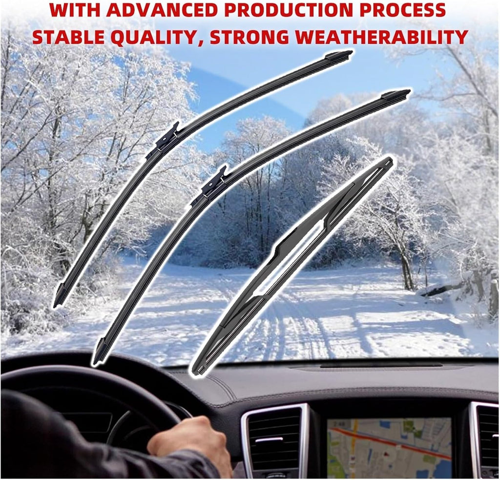 Car Windshield Wiper Compatible For Vauxhall Opel Zafira B 2005-2011 Front And Rear Wiper Blade Brush Accessories 28'+22'+14'