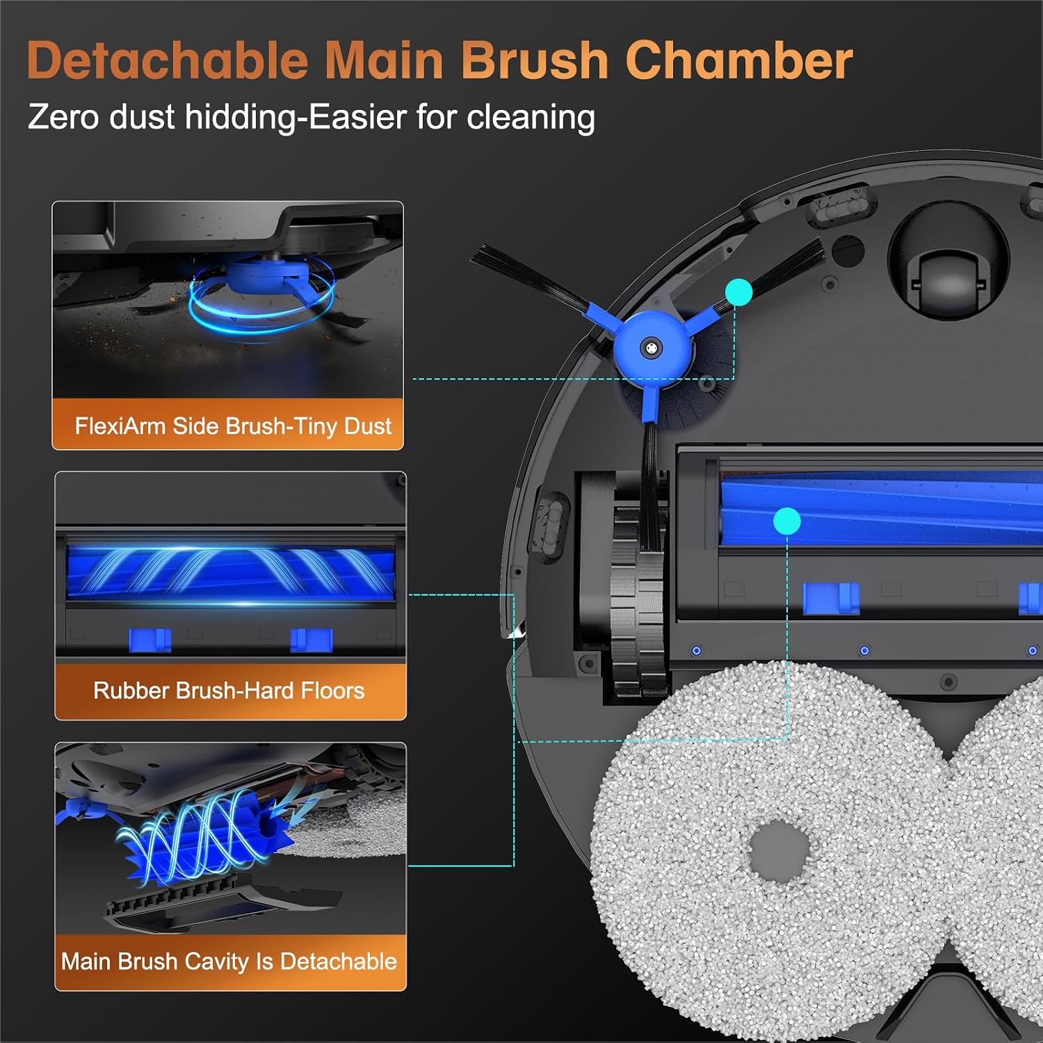 Bcdroid A10 Ultra Robot Vacuum and Mop, 25,000Pa Suction, Triple Lift System, Self-Emptying, Self-Refilling, All-in-One Self-Cleaning Station, AI Obstacle Avoidance