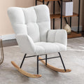 Rocking Chair Nursery Gilder, 31.5' D×27.6' W×37.4' H, Soft Teddy Fabric, 250LBS Capacity, Living Room & Nursery Accent Furniture
