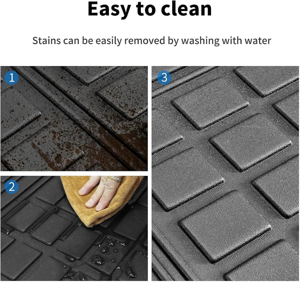 Floor Mats Cargo Liner Compatible with Chrysler Pacifica Voyager 2017-2025 Accessories TPE All Weather Cargo Trunk Liner Protection(Blue)