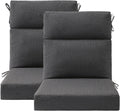 Unimatta Outdoor High Back Chair Cushion Seat Pads, 44 x 21 Inch Water-Repellent & Fade-Resistant Patio Furniture Cushions with Ties for Adirondack, Rocking Chairs, Charcoal