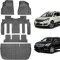 Floor Mats & Cargo Liner for Chevy Traverse 2009-2017 & Buick Enclave 2008-2017, Custom Fit All Weather TPE Floor Liners for Traverse & Enclave 7 Seats Accessories 3 Rows and Cargo Liner Set