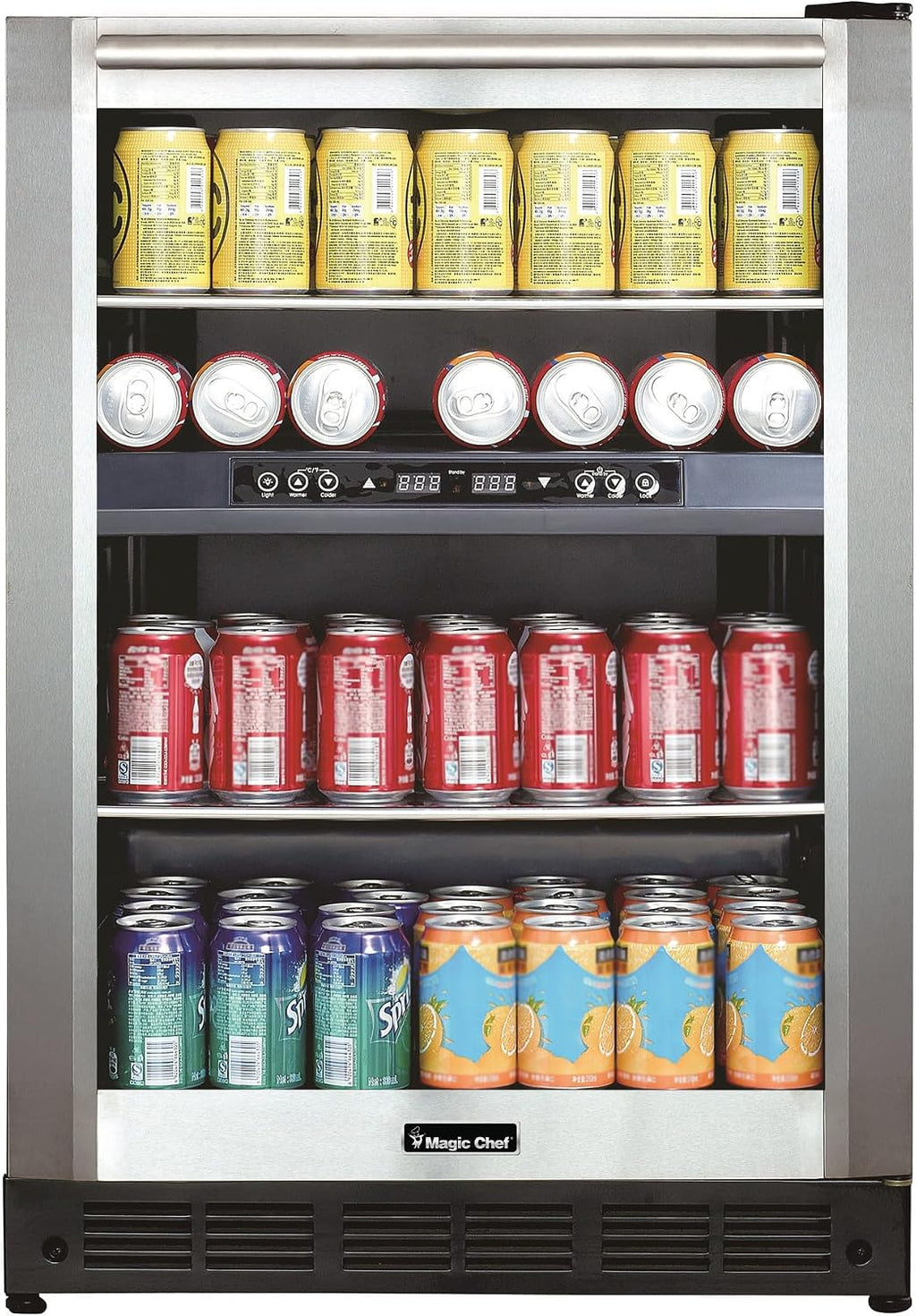 Magic Chef 24 in W 44 Bottle/140 Can Dual Zone Wine and Beverage in Stainless Steel