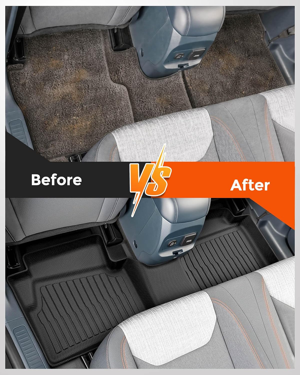 Truck Bed Tailgate Mat & Floor Liners for Ford Maverick Hybrid 2022-2026| Full Set All-Weather Car Rubber Carpet Interior Accessories for Maverick Hybrid 2026 2025 2024 2023 2022 | 9 Pcs