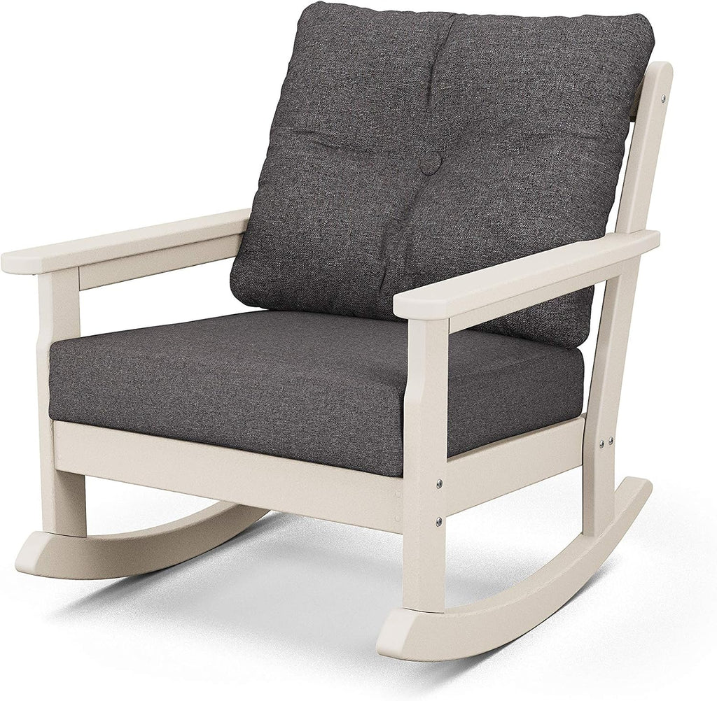 Polywood® Vineyard Rocking Chair, Sand/Ash Charcoal