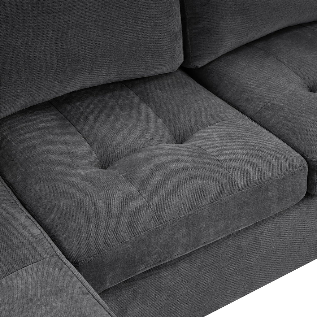 Eafurn Oversized U Shaped Sectional Sofa Tufted Couch w/Left Chaise, 6-Seater Chenille Convertible Corner Couches w/Cup Holders, Storage Armrest and USB Ports