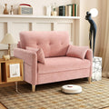 Urhanherry 47' Small Sofa Couch for Bedroom, Soft Chenille loveseat Mini Couch with Throw Pillow and Removable Cushion Cover for Small Spaces, Living Room, Apartment, Dorm, Office(Pink)