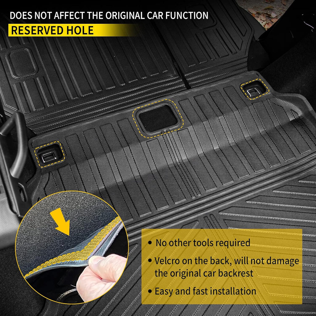 Floor Mats Compatible with 2022-2025 2026 Honda Civic Hatchback Cargo Mat Liner TPE Trunk Mat Back Seat Cover Kick Mat Civic Hatchback Accessories (Backrest Mats+Trunk Mat+Floor Mats)