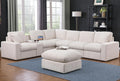 Ball & Cast 127' Modular Sectional Sofa,Modern Oversized Cloud Couch with Cup Holder&USB Port,7 Seat Convertible L-Shaped Chenille Sofas W/Ottoman,Pillows&Storage Box,Comfy Couch for Living Room,Beige