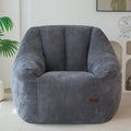 MAXYOYO Bean Bag Chair, Bean Bag Sofa with Filler, Cozy Living Room Chair for Adults and Kids, Stuffed Floor Sofa for Bedroom Dorm Reading, Dark Grey