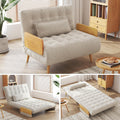 JASIWAY Convertible Sleeper Chair Bed for Adults, 3 in 1 Linen Convertable Futon Chair with Pillow, Fold Out Single Sleeper Couch Guest Bed for Small Spaces, Bedroom, Office, Mid-Century, 36.6'