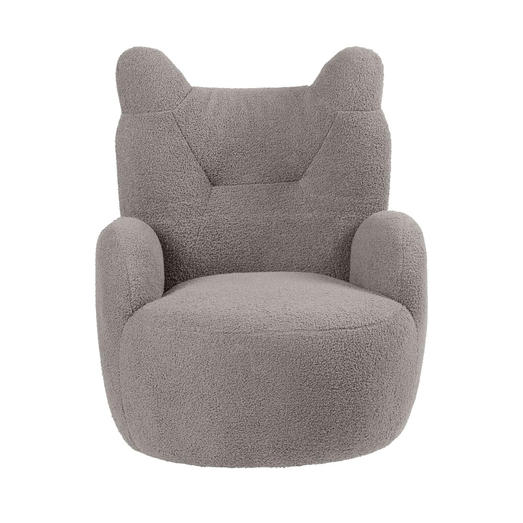 ECR4Kids Teddy Bear Sherpa Toddler Chair, 14in Seat Height, Kids Furniture, Grey