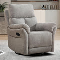 CANMOV Rocker Recliner, Manual Swivel Recliner with Overstuffed Cushion, Nursing Chairs for Living Room, Swivel Glider Recliners with Soft Backrest, Grey