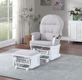 Suite Bebe Madison Glider & Ottoman, White/Woven Gray