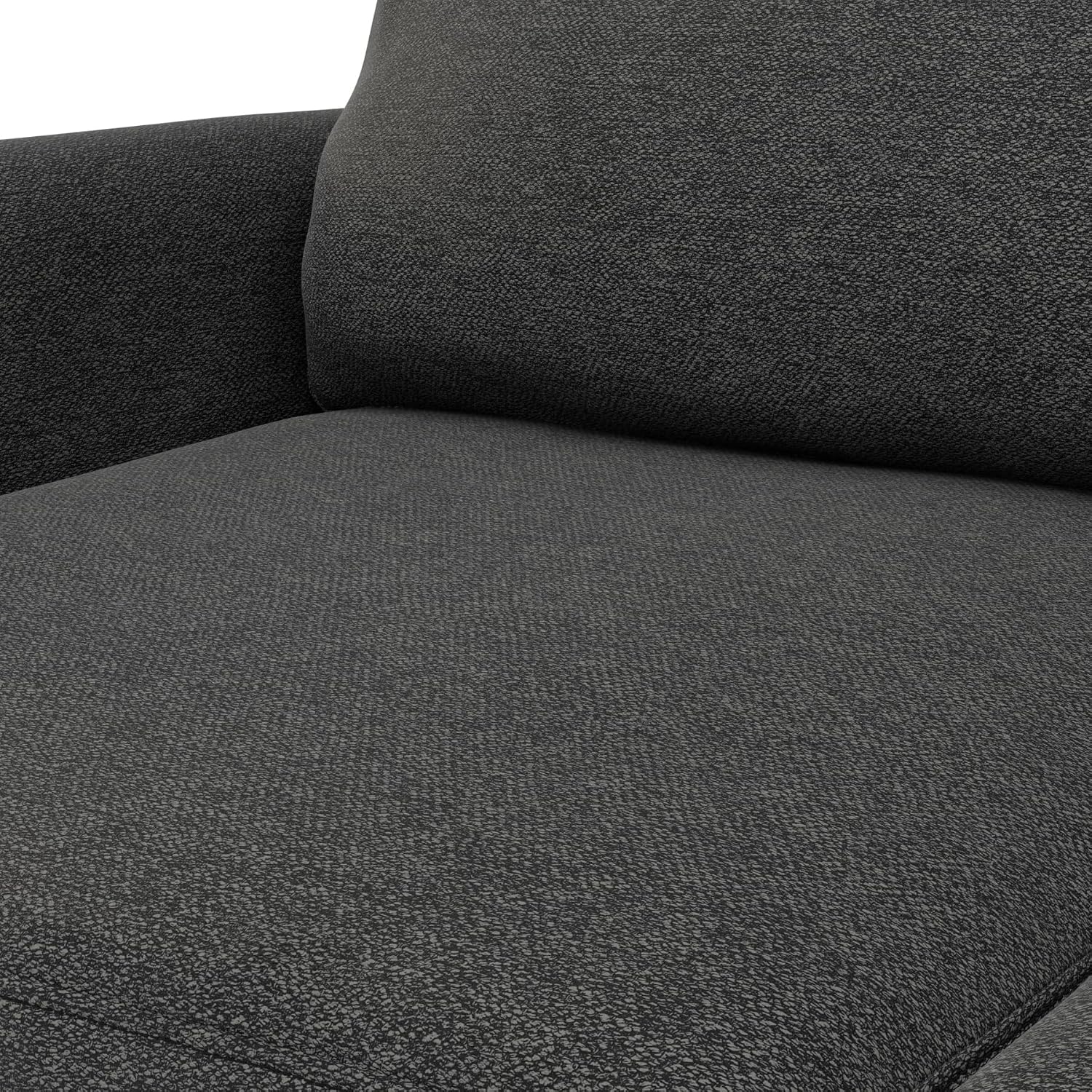SIMPLIHOME Livingston 76' Wide x 33' High Sofa in Charcoal Grey Woven-Blend Fabric, Handcrafted Loveseat Couch for Living Room or Family Room, Mid-Century Modern Style, Solid Wood Frame