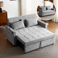Merax 3 in 1 Convertible Sleeper Sofa Bed, Futon Couches for Living Room with USB Ports | Phone Holder| Reversible Backrest | Pull Out Couch |Small Loveseat,Grey