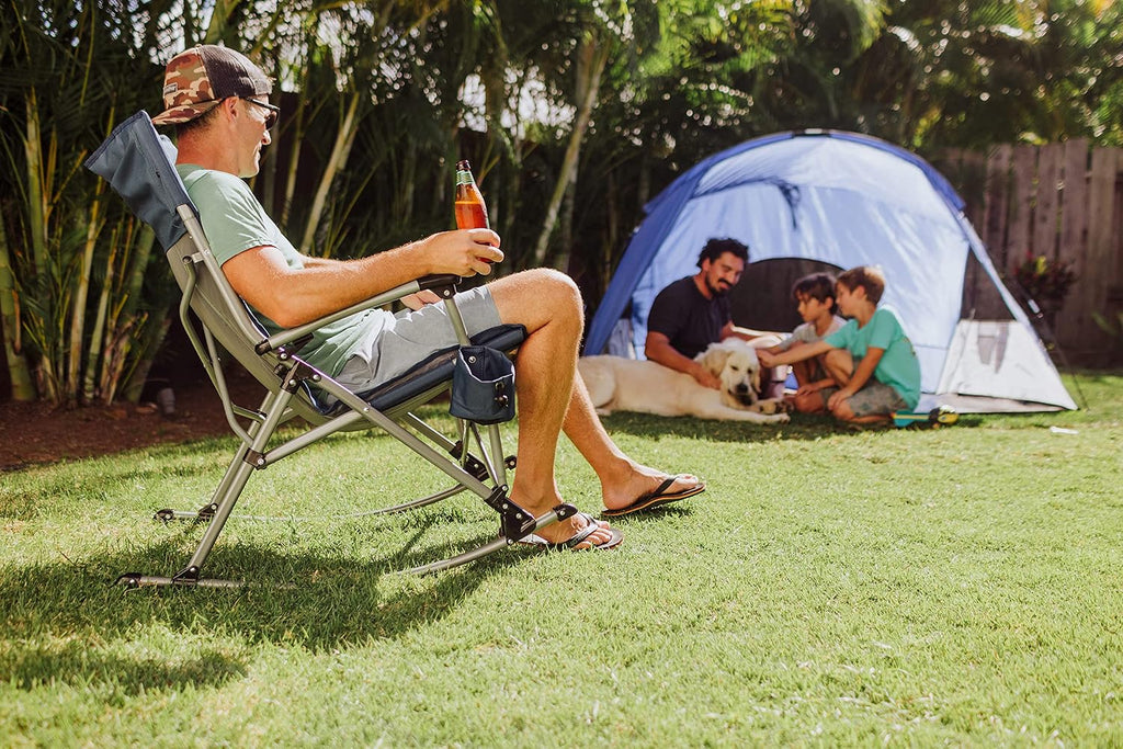Picnic TIME Outdoor Rocking Camp Chair - XL Heavy Duty Camping Chair for Adults