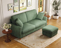 70in L Shaped Couch, Modular Sofa No Tool Assembly, Comfy Sectional Couches for Living Room 21in Deeper Seats, Corduroy Sofas for Living Room with 2 Pillows, Loveseat Sofa Set, Green Couch
