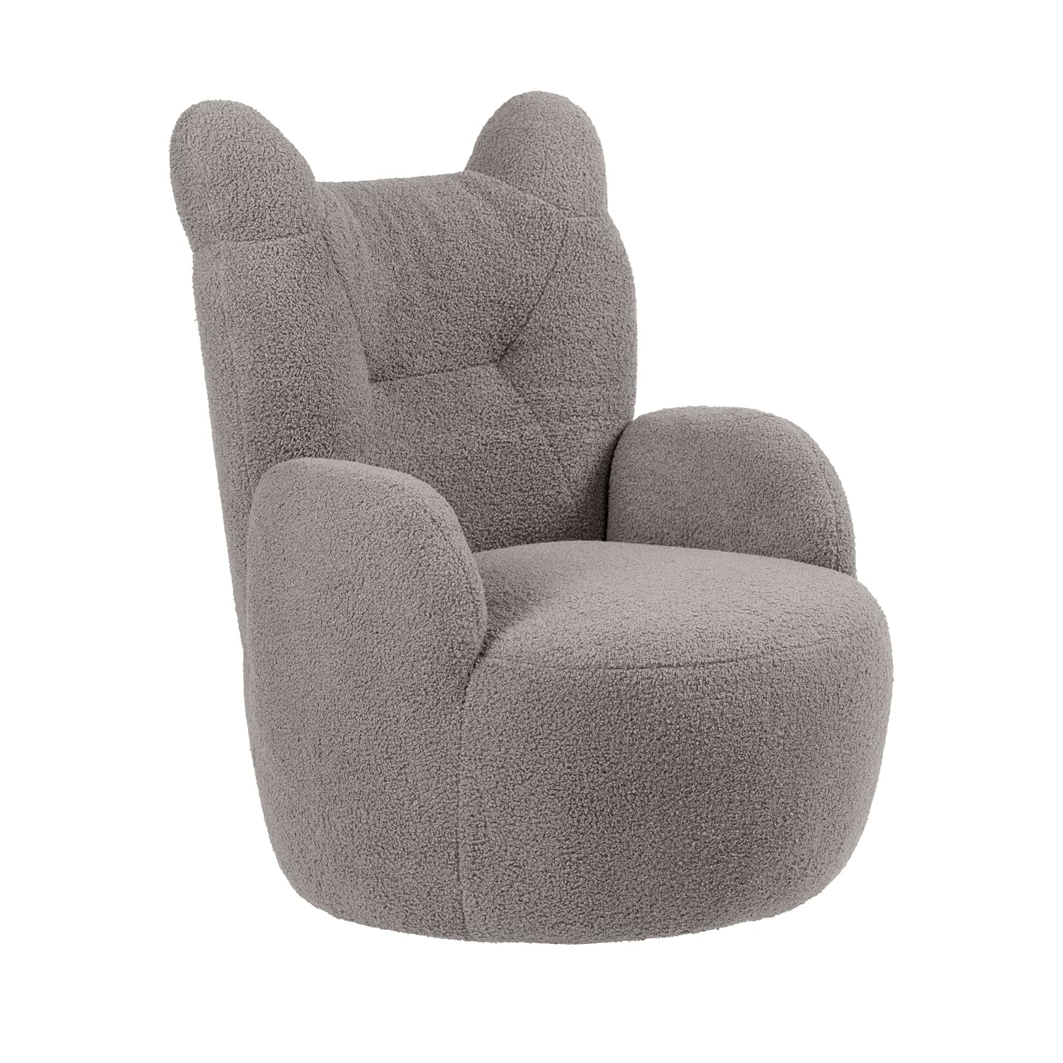 ECR4Kids Teddy Bear Sherpa Toddler Chair, 14in Seat Height, Kids Furniture, Grey