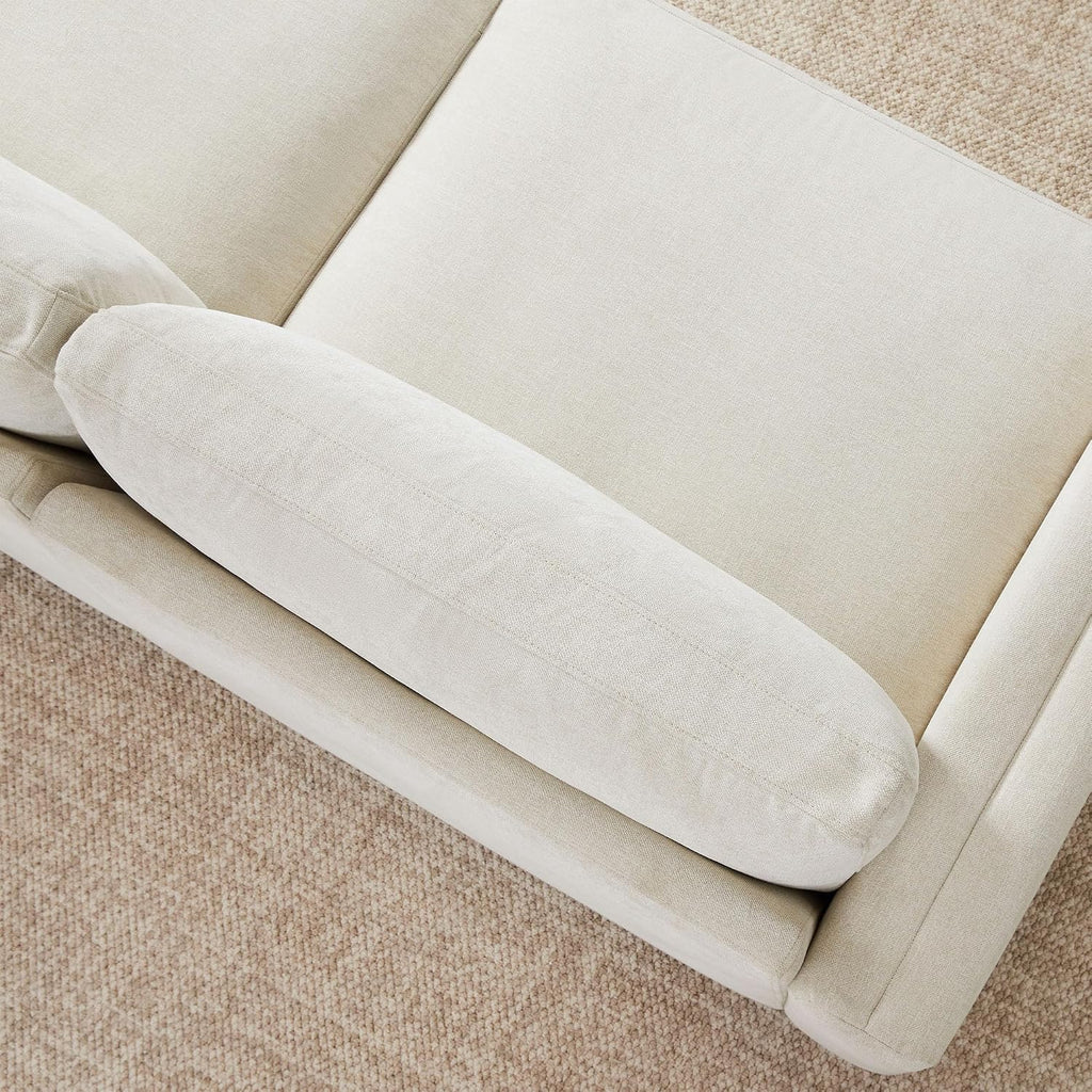 CHITA Super Large Luxury L Shape Convertible Sectional Modular Sofa, Down Filled Modern Sofa, Deep Seat Cloud Couch, 118 inch Width, 5 Seat Couch with Chaise, 2 Ottomans, Solid Wood Leg, Linen
