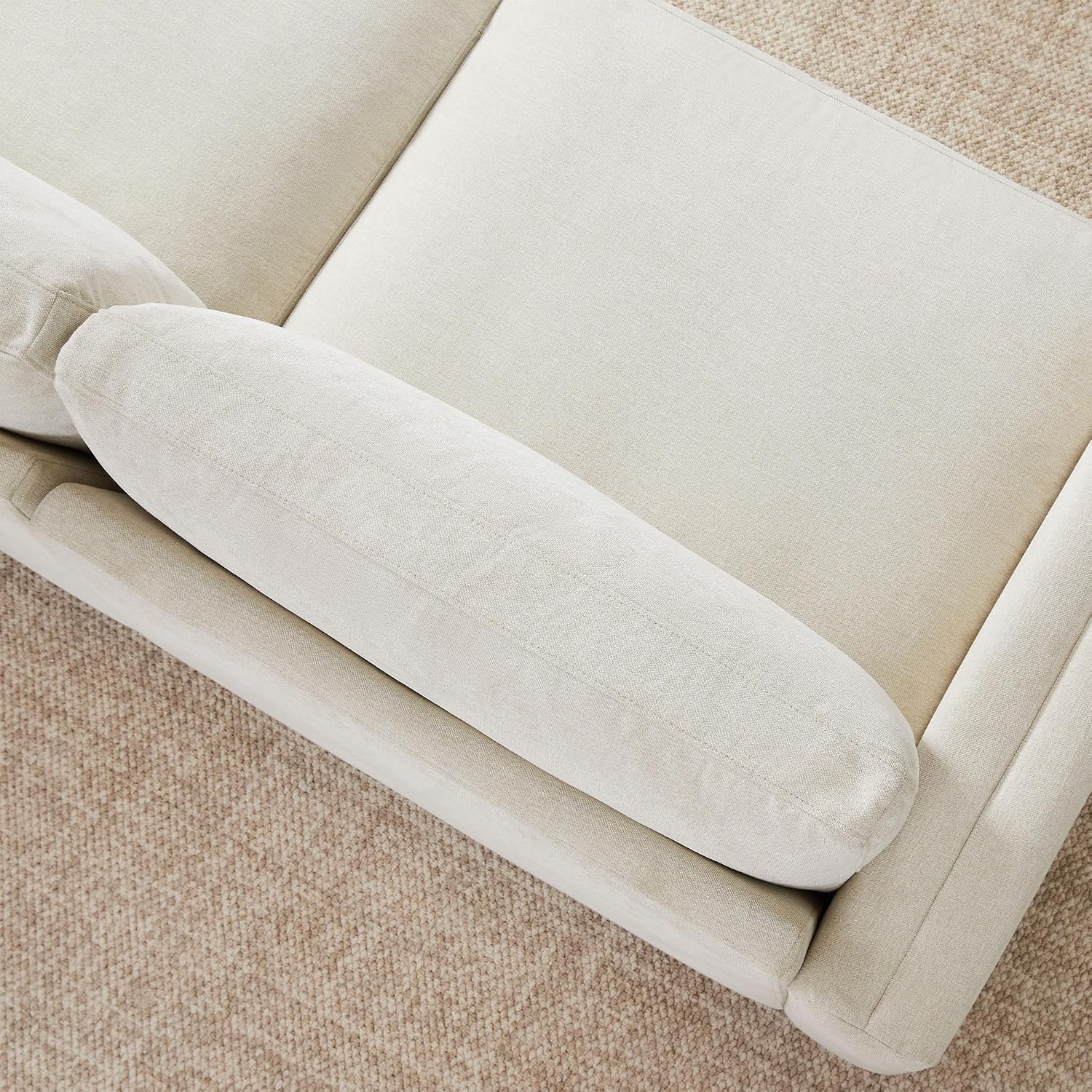 CHITA Super Large Luxury L Shape Convertible Sectional Modular Sofa, Down Filled Modern Sofa, Deep Seat Cloud Couch, 118 inch Width, 5 Seat Couch with Chaise, 2 Ottomans, Solid Wood Leg, Linen