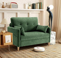 Urhanherry 47' Small Sofa Couch for Bedroom, Soft Chenille loveseat Mini Couch with Throw Pillow and Removable Cushion Cover for Small Spaces, Living Room, Apartment, Dorm, Office(Green)