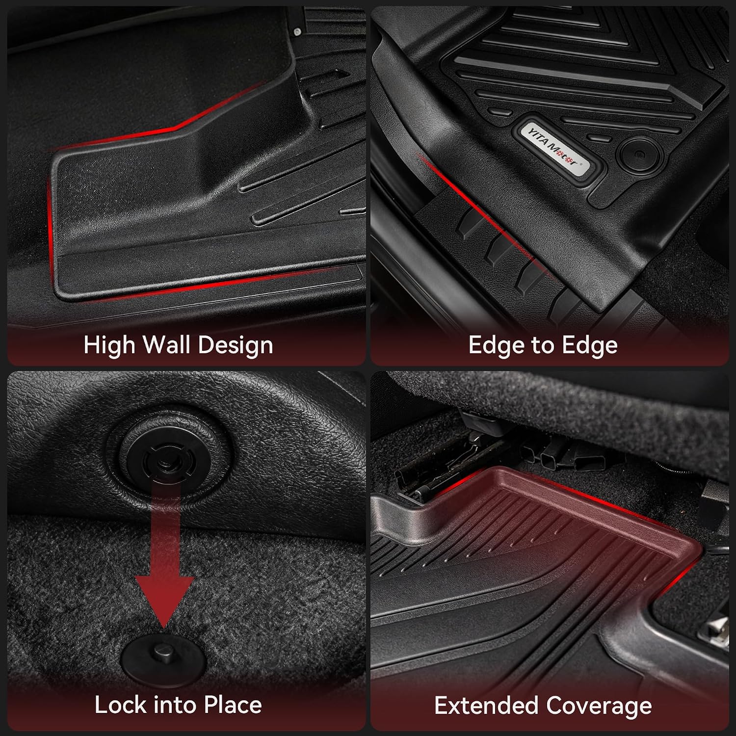 YITAMOTOR Floor Mats &Trunk Mat Fit for 2022-2026 Honda Civic Sedan (Not for Hatchback) / 2023-2026 Acura Integra TPE All Weather Custom Fit Car Liners Accessories, 1st & 2nd Row & Cargo Liner
