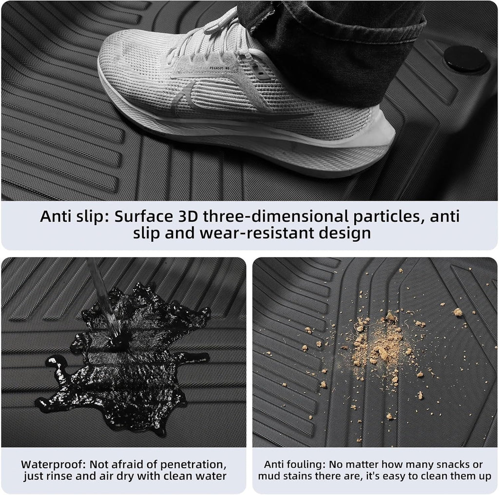 for Jeep Gladiator JT 2020-2024 TPE Floor Mats with Cargo Liner Trunk Mat Waterproof Wear-Resistant Protective Accessories Set(LHD 5PCS)