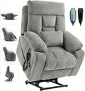 Large Power Lift Chairs Recliners for Elderly with Heated and Massage, Lazy Boy Recliner Chair with 26in Extra Wide Seat, Hidden Cup Holder, Side Pocket