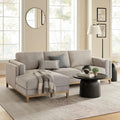 Modway Roscoe Left-Facing Sectional Sofa with Chaise in Pewter - 2-Piece Mélange Chenille Fabric Deep Seat Couch, L Shaped Modular for Living Room or Lounge