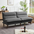72' Futon Sofa Bed, Futon Couch with Adjustable Backrest, Recliner Small Loveseat for Living Room, Office, Apartment, Corduroy Loveseat, Dark Grey