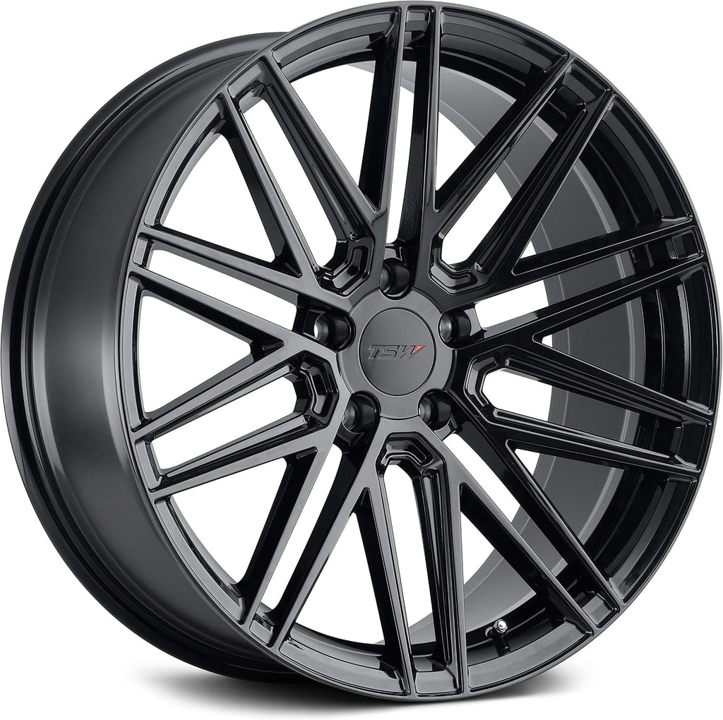 TSW Wheels Pescara Gloss Black Wheel with Aluminum (19 x 8.5 inches /5 x 120 mm, 35 mm Offset)