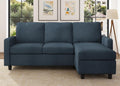 HONBAY Convertible Sectional Sofa, L Shaped Couch with Reversible Chaise for Small Space, Mid Blue