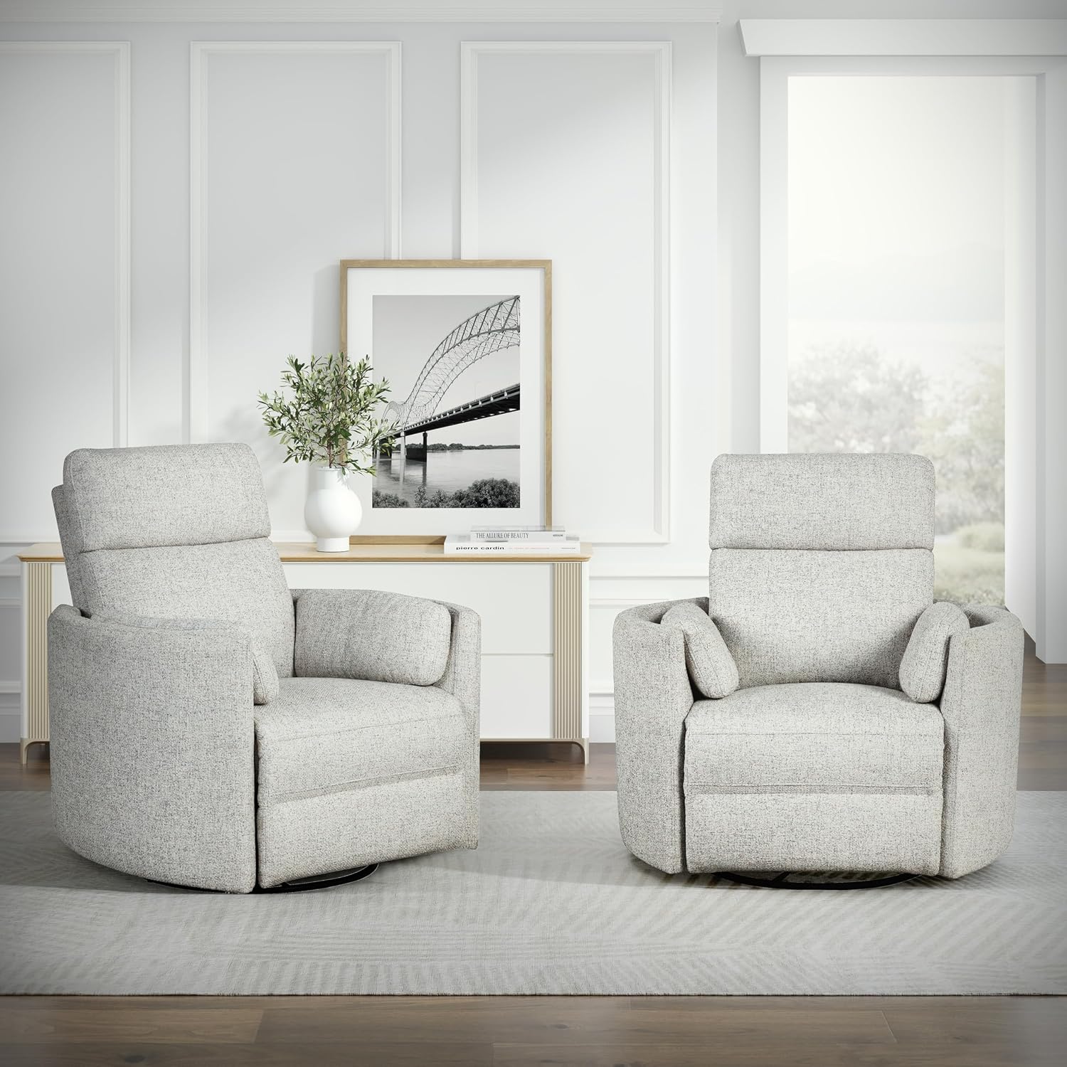 Parker Living Radius - Natural Beauty Quartz Power Swivel Glider Recliner Two Pack for Adults with USB and Type-C Ports, Single Sofa Chair for Living Room