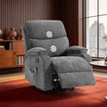 360° Swivel Rocking Recliner Chair, Massage Lazy Boy Recliner, Small Spaces Recliner for Living Room, Bedroom and Nursery, Dark Gray Chenille