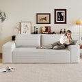 Ball & Cast 71' Cloud Loveseat Sofa No Assembly Required Comfy Deep Seat Couch with Pillows,Corduroy Fabric,1 pcs for Living Room, Bedroom,Apartment,White