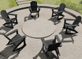 SERWALL Outdoor Adirondack Rocking Chairs Set of 6, All-Weather HDPE Adirondack Rocker Chair, Front Porch Rocker Chairs for Patio Lawn Porch Deck, Black