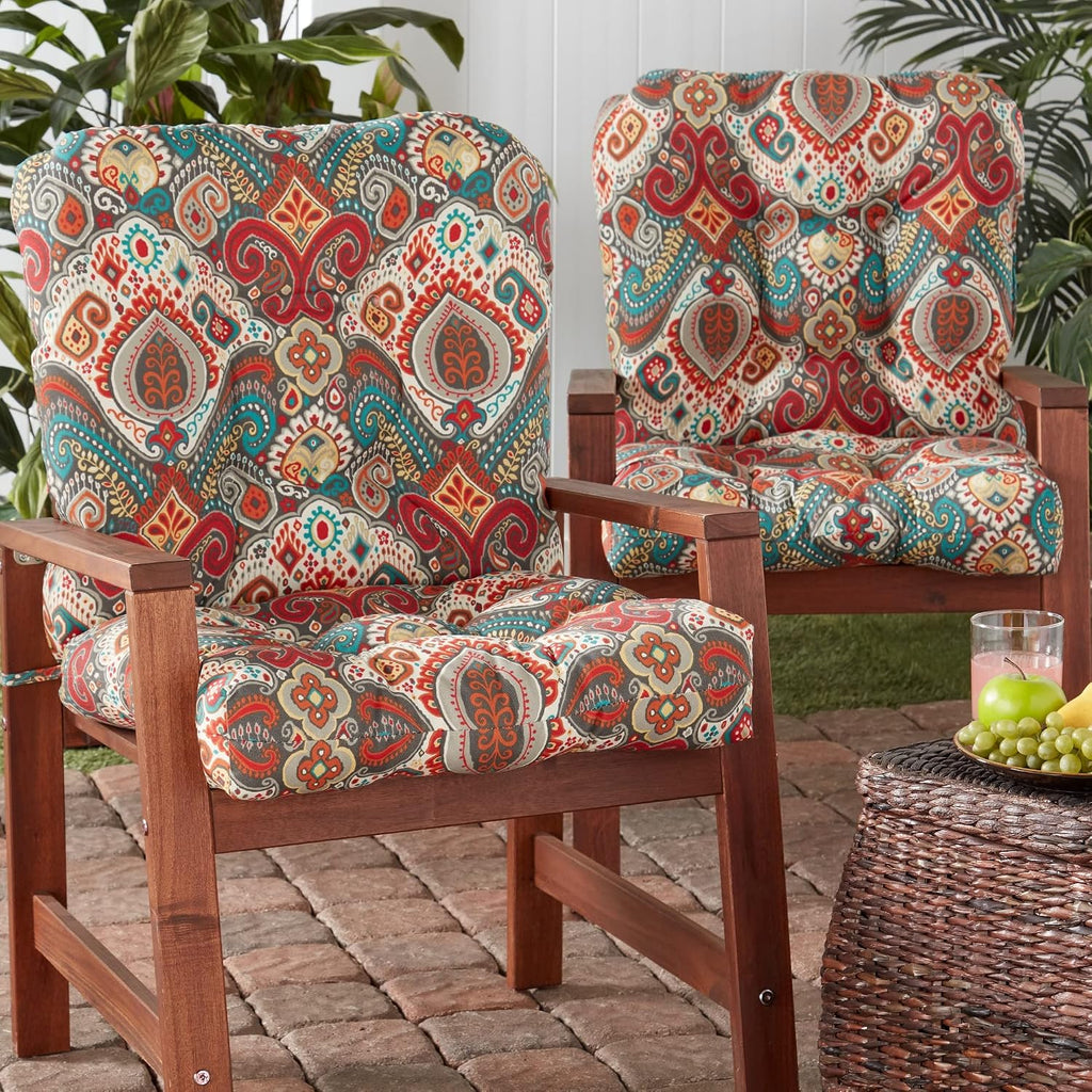 Greendale Home Fashions Outdoor 42x21-inch Seat/Back Chair Cushion (Set of 2), Painted Desert