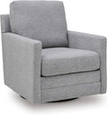 Signature Design by Ashley Freybourne Next-Gen Nuvella Casual Stain Resistant Swivel Accent Chair with Reversible Cushions, Light Gray